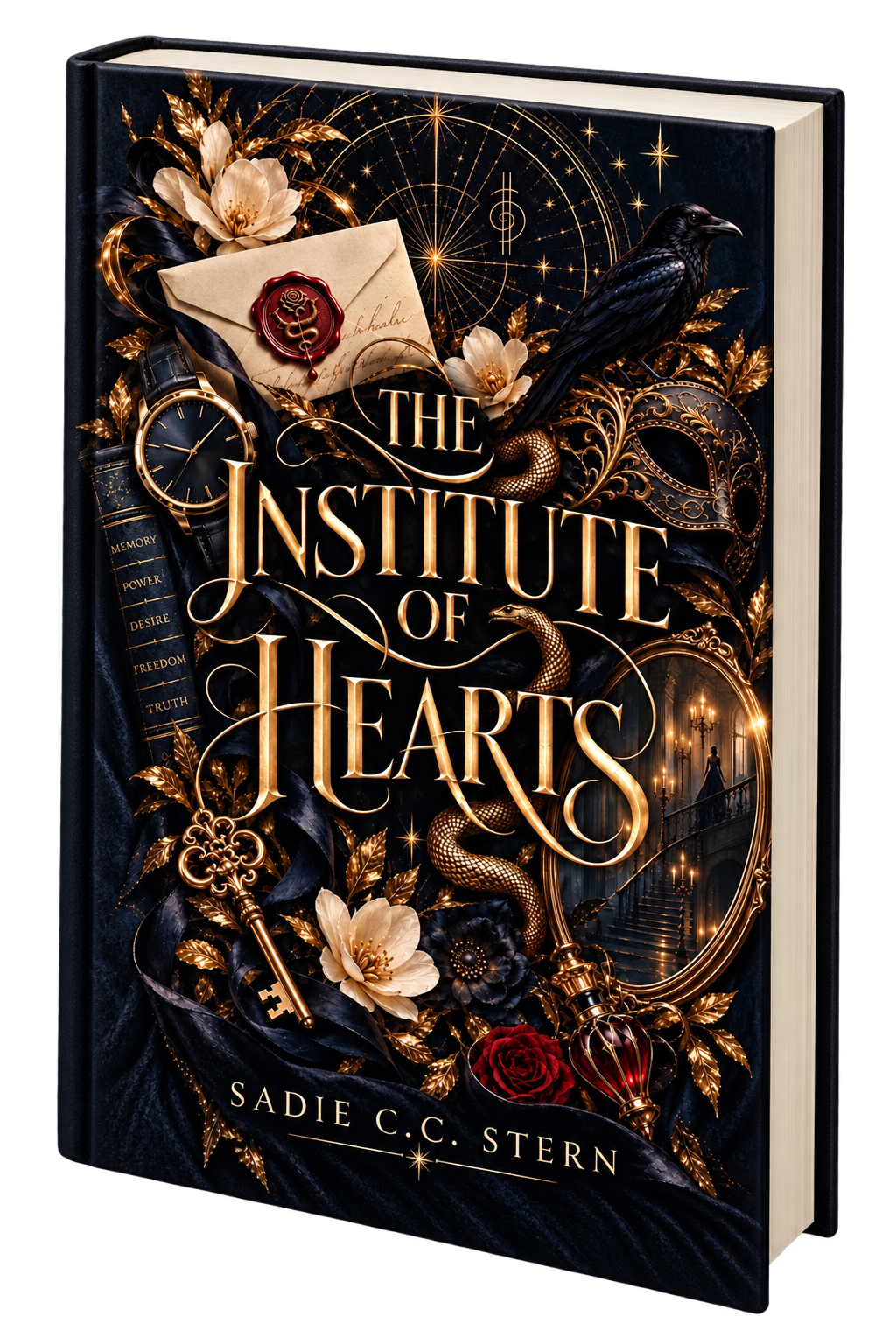The Institute of Hearts by Sadie C.C. Stern, standing book cover